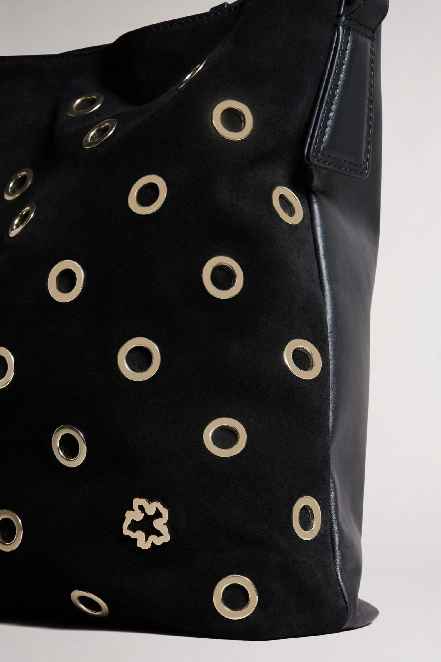 Ted Baker Meida Black Eyelet Detail Swag Bag 6 Ted Baker Meida Black Eyelet Detail Swag Bag - Image 4