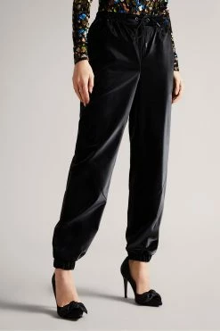 Ted Baker Black Pu Satin Relaxed Joggers -TED BAKER Sales Store unnamed file 5291
