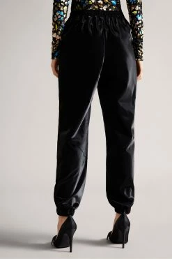 Ted Baker Black Pu Satin Relaxed Joggers -TED BAKER Sales Store unnamed file 5292