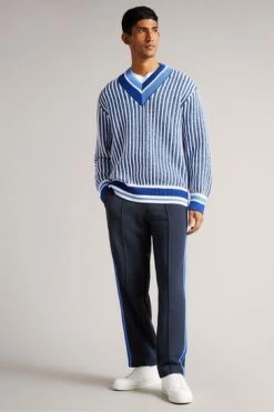 Ted Baker Sloans Navy Blue Jersey Joggers With Stripe Detail 11 Ted Baker Sloans Navy Blue Jersey Joggers With Stripe Detail -TED BAKER Sales Store unnamed file 5346