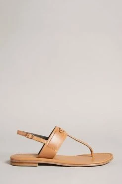 Ted Baker Tan Brown Jazmiah Leather Toe Post Flat Sandals -TED BAKER Sales Store unnamed file 5383