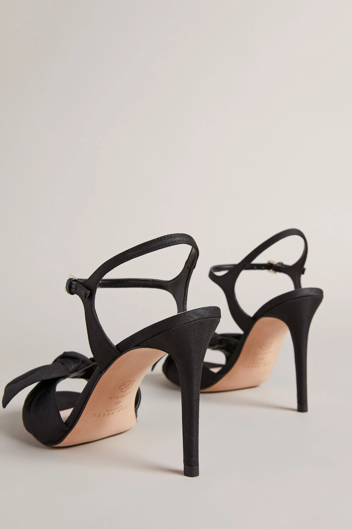 Ted Baker Heevia Black Moire Satin Bow 90Mm Heeled Sandals 5 Ted Baker Heevia Black Moire Satin Bow 90Mm Heeled Sandals - Image 3