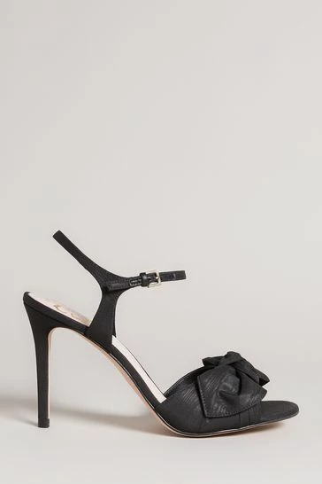Ted Baker Heevia Black Moire Satin Bow 90Mm Heeled Sandals 7 Ted Baker Heevia Black Moire Satin Bow 90Mm Heeled Sandals - Image 5