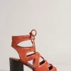 Ted Baker Lyllo Dk-Tan Brown Block Heel Ghillie Sandals -TED BAKER Sales Store unnamed file 5398
