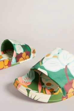 Ted Baker Paulah Emerald Sunburnt Floral Sliders -TED BAKER Sales Store unnamed file 5412