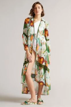 Ted Baker Paulah Emerald Sunburnt Floral Sliders -TED BAKER Sales Store unnamed file 5413