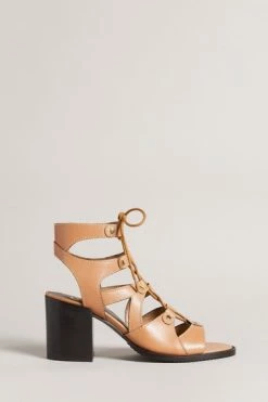 Ted Baker Lylla Light Brown Block Heel Ghillie Sandal -TED BAKER Sales Store unnamed file 5439