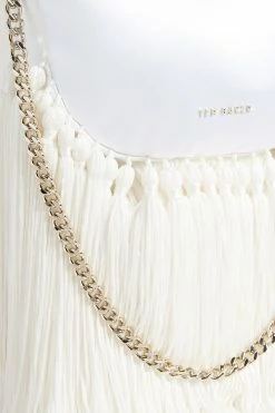 Ted Baker Tesser Cream Satin Tassel Evening Bag -TED BAKER Sales Store unnamed file 544