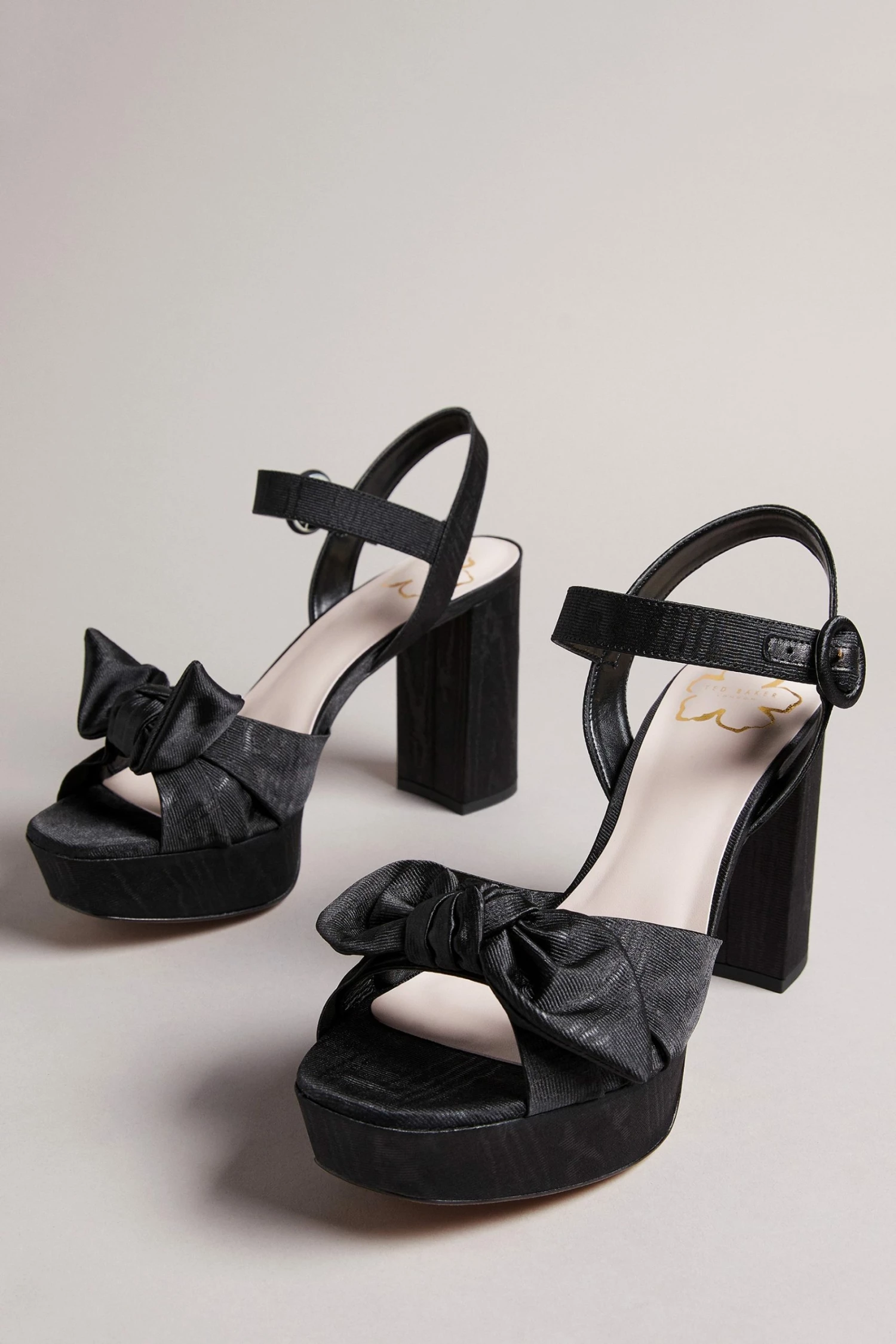 Ted Baker Black Heeled Bow Sandals 4 Ted Baker Black Heeled Bow Sandals - Image 2
