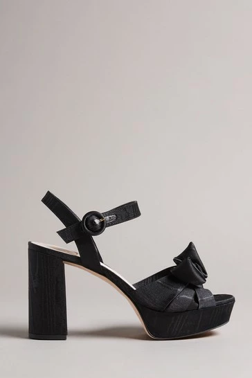Ted Baker Black Heeled Bow Sandals 7 Ted Baker Black Heeled Bow Sandals - Image 5