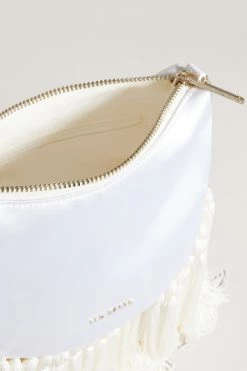 Ted Baker Tesser Cream Satin Tassel Evening Bag -TED BAKER Sales Store unnamed file 545