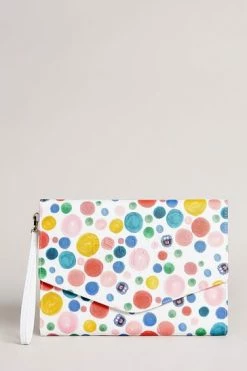 Ted Baker Macka White Flirty Texture Monster Spot Saffiano Pouch -TED BAKER Sales Store unnamed file 5460