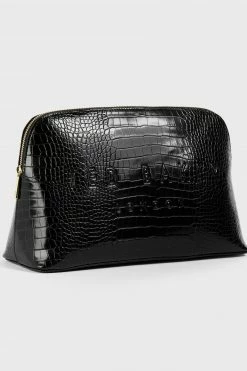 Ted Baker Crocana Black Croc Detail Debossed Washbag