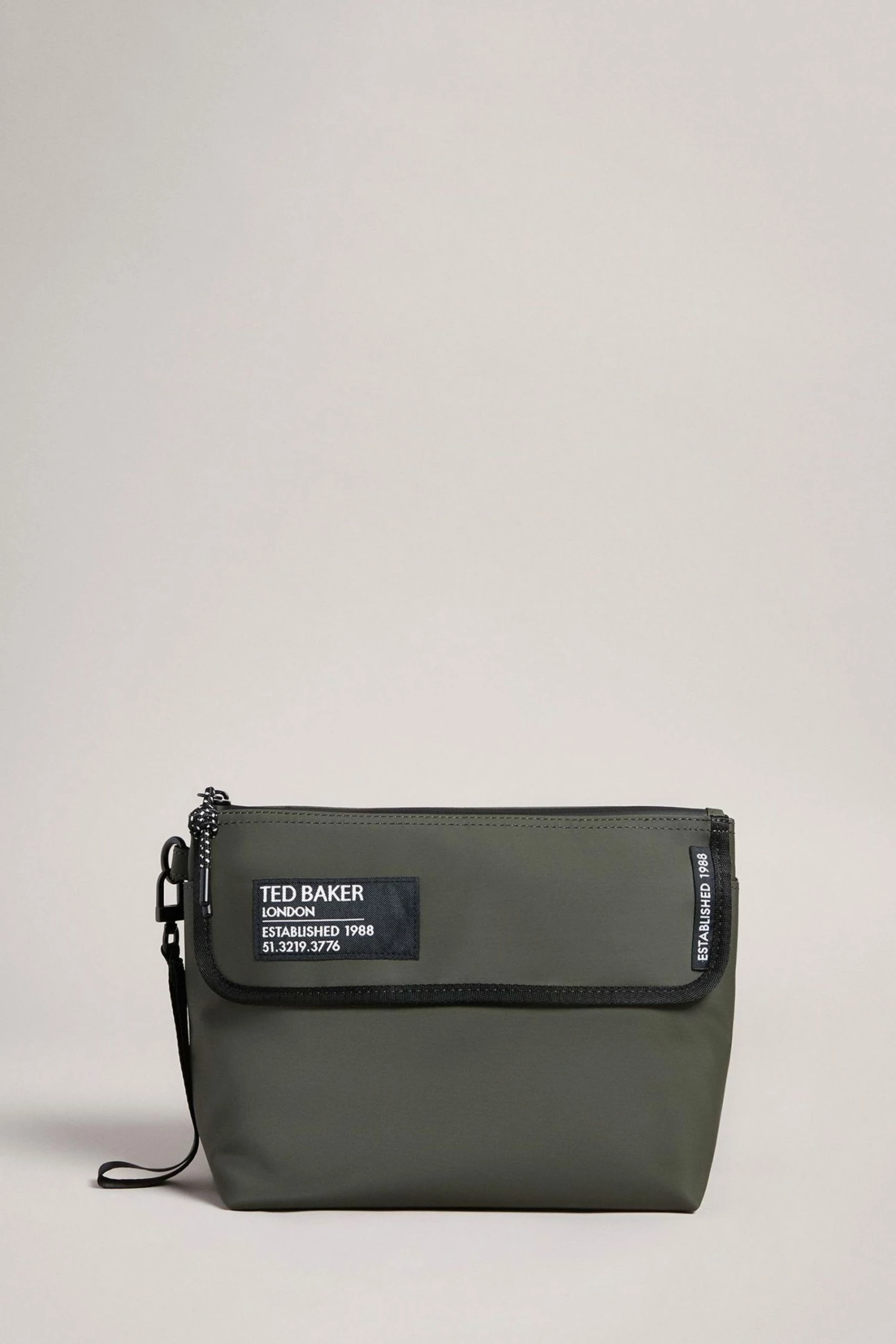 Ted Baker Olive Green Feww Rubberised Washbag 2 Ted Baker Olive Green Feww Rubberised Washbag