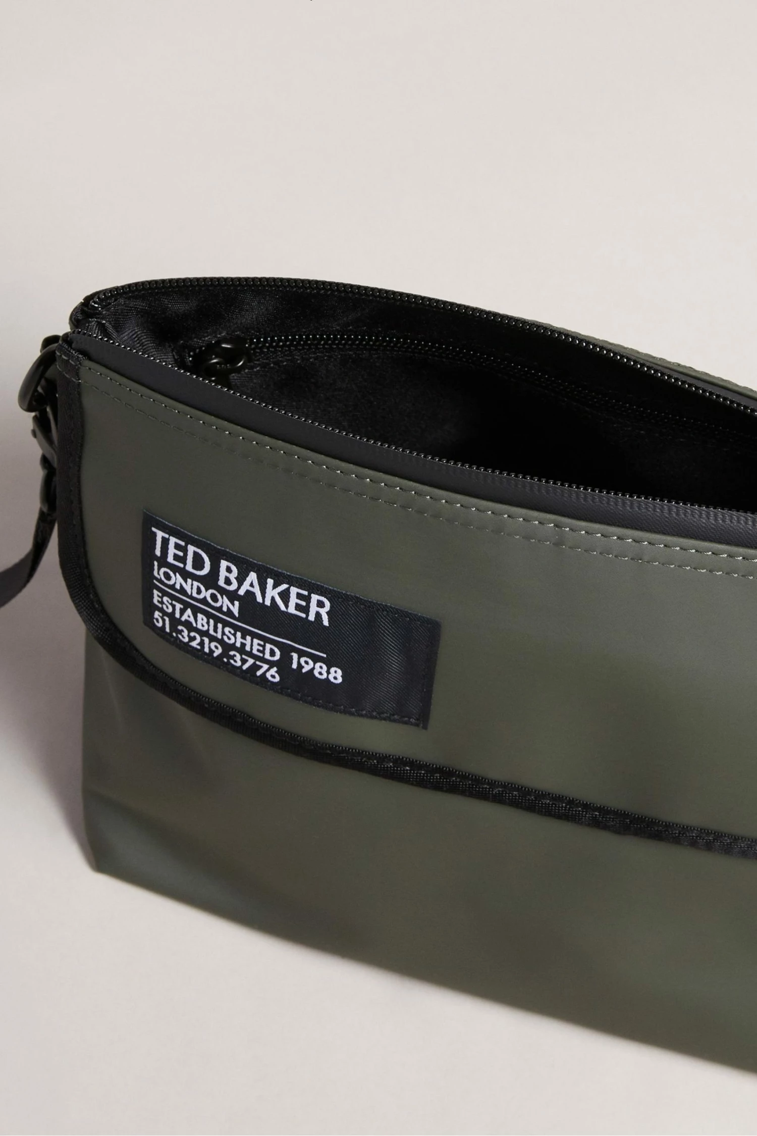 Ted Baker Olive Green Feww Rubberised Washbag 4 Ted Baker Olive Green Feww Rubberised Washbag - Image 3