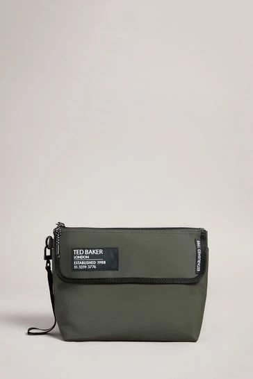 Ted Baker Olive Green Feww Rubberised Washbag 6 Ted Baker Olive Green Feww Rubberised Washbag - Image 5