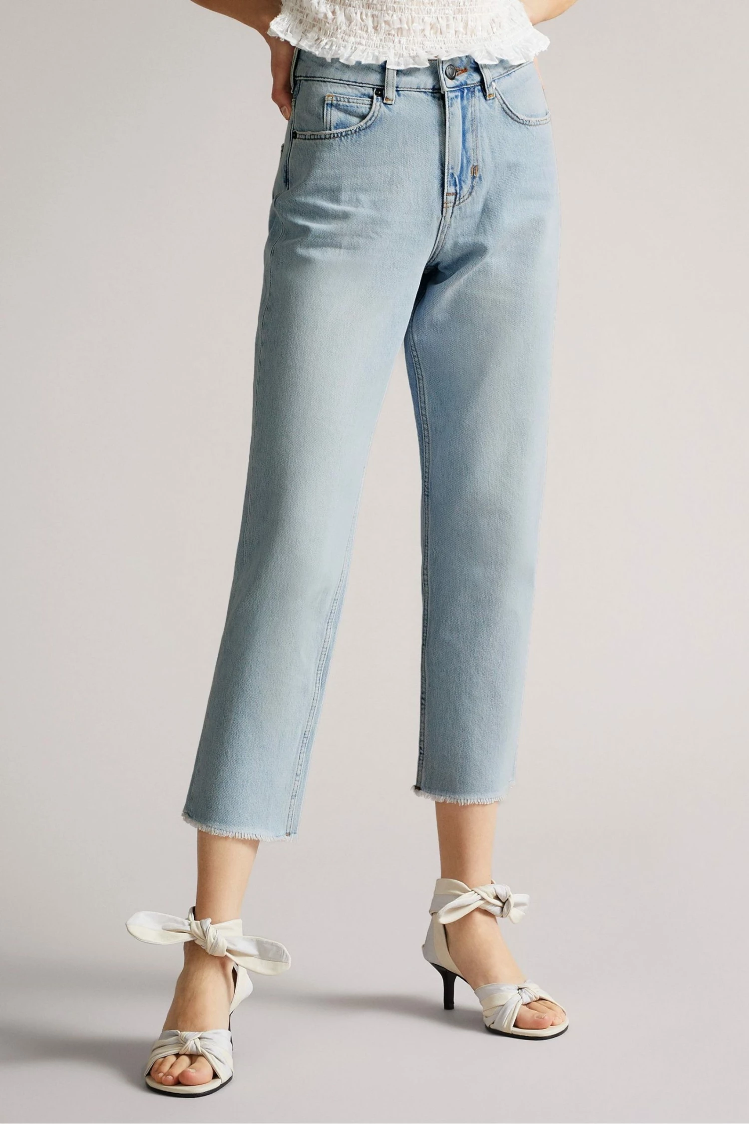 Ted Baker Blue Nellin Light Wash Rigid Straight Denim Jeans 3 Ted Baker Blue Nellin Light Wash Rigid Straight Denim Jeans - Image 2
