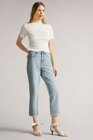Ted Baker Blue Nellin Light Wash Rigid Straight Denim Jeans 7 Ted Baker Blue Nellin Light Wash Rigid Straight Denim Jeans - Image 6