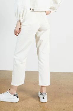 Ted Baker White Platel Plaited Waistband Straight Leg Jeans -TED BAKER Sales Store unnamed file 5586