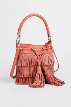 Best Seller 1 Ted Baker Paralee Red Braided Handle Fringe Mini Bucket Bag