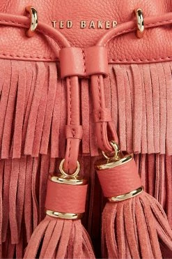 Ted Baker Paralee Red Braided Handle Fringe Mini Bucket Bag -TED BAKER Sales Store unnamed file 564