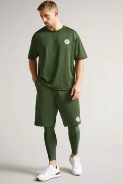 Ted Baker Fhilips Khaki Green Active Quick Dry Shorts -TED BAKER Sales Store unnamed file 5669