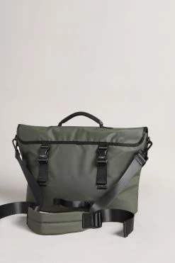 Ted Baker Mens Green Strole Rubberised Satchel Bag -TED BAKER Sales Store unnamed file 568