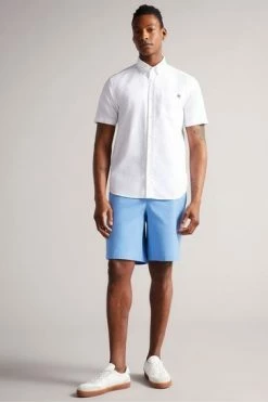 Ted Baker Mordon Blue Twill Drawstring Shorts -TED BAKER Sales Store unnamed file 5686