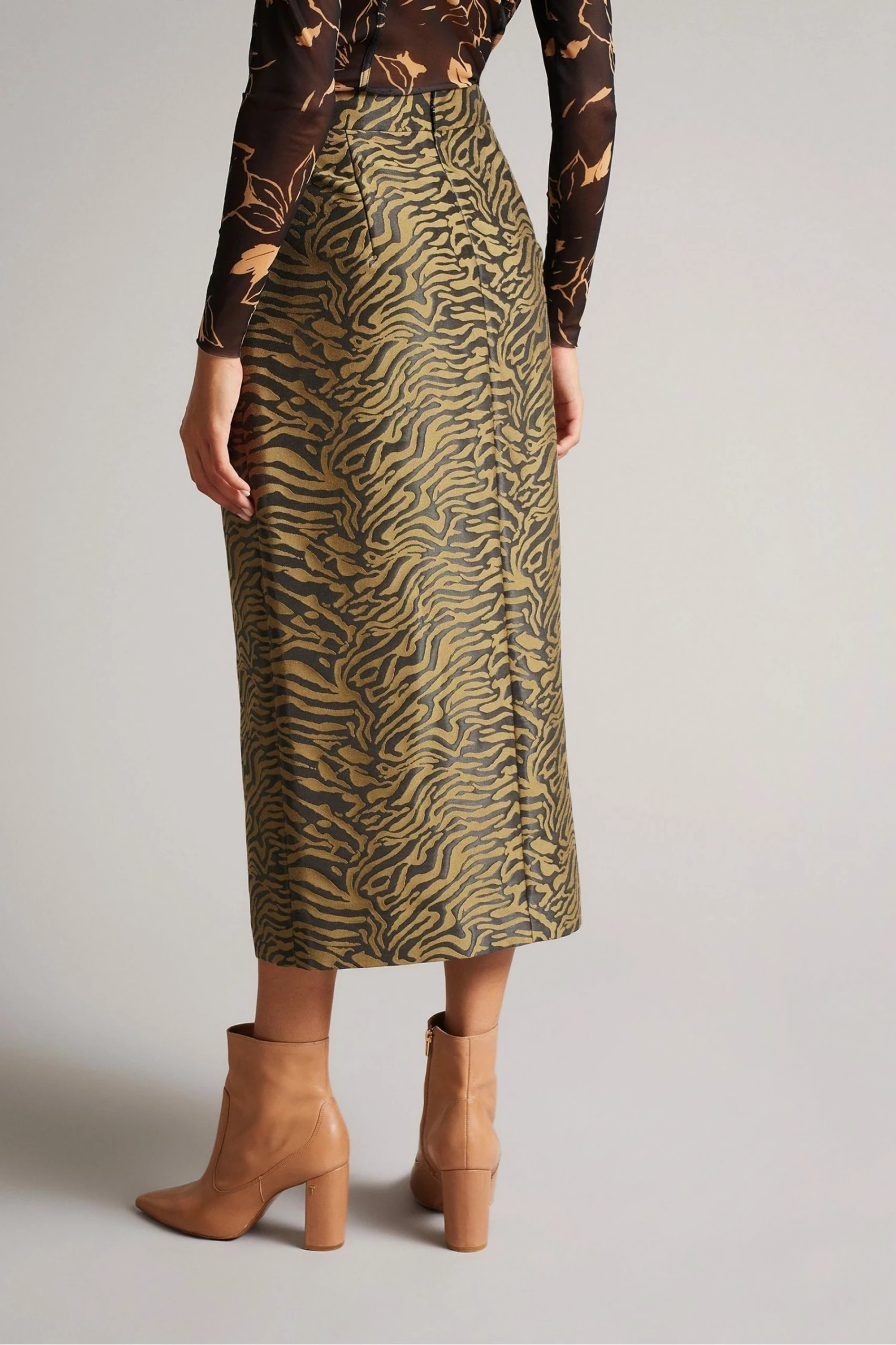 Ted Baker Black Zanthie Fixed Wrap Midi Skirt 3 Ted Baker Black Zanthie Fixed Wrap Midi Skirt - Image 2