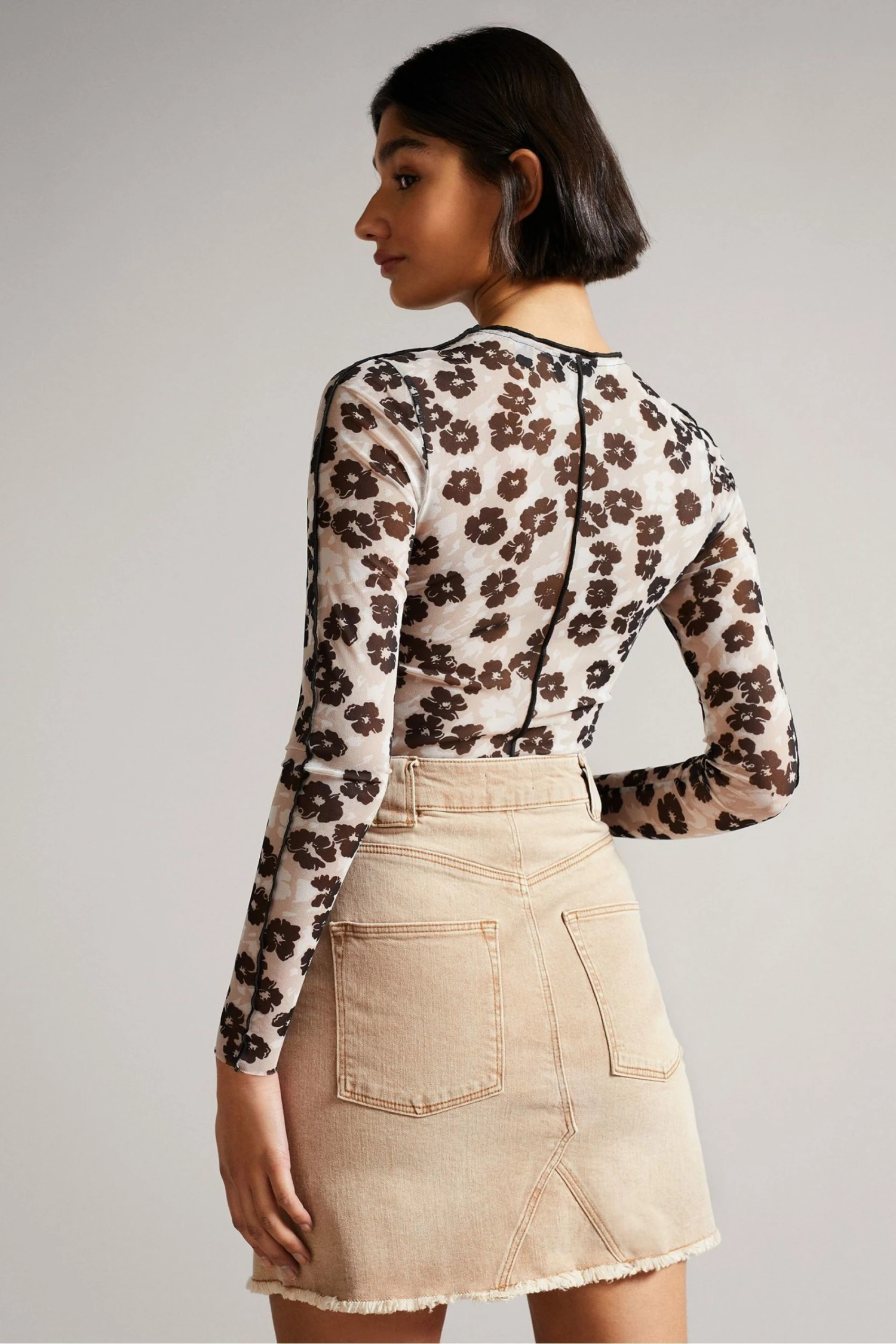 Ted Baker Camel Ravima Clay Denim Mini Skirt 4 Ted Baker Camel Ravima Clay Denim Mini Skirt - Image 2
