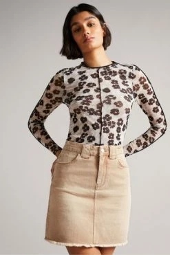 Ted Baker Camel Ravima Clay Denim Mini Skirt 13 Ted Baker Camel Ravima Clay Denim Mini Skirt -TED BAKER Sales Store unnamed file 5748