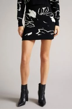 Ted Baker Rosiie Black Knitted Jacquard Skirt -TED BAKER Sales Store unnamed file 5758
