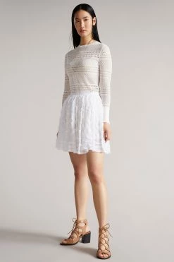 Ted Baker Halvy White Full Mini Skirt
