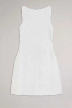 Ted Baker White Dress With Knit Bodice And Tulip Skirt -TED BAKER Sales Store unnamed file 5783