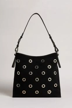 Best Seller 19 Ted Baker Mayaah Black Eyelet Detail Hobo Bag
