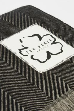 Ted Baker Hety Black Herringbone Scarf -TED BAKER Sales Store unnamed file 5882