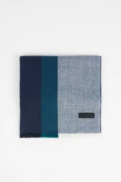 Ted Baker Navy Absorb Striped Woven Scarf -TED BAKER Sales Store unnamed file 5908