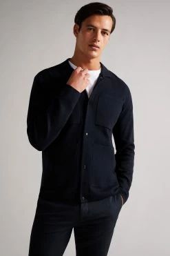 TED BAKER Sales Store 36 Ted Baker Mens Blue Abbeyrd Miliano Stitch Cardigan