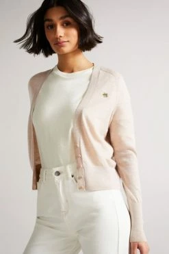 Ted Baker Aiyleen Cream Merino Low V Cardigan -TED BAKER Sales Store unnamed file 5950