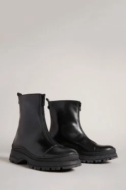 Ted Baker Black Aurelya Black Zip Front Chunky Boots -TED BAKER Sales Store unnamed file 6003