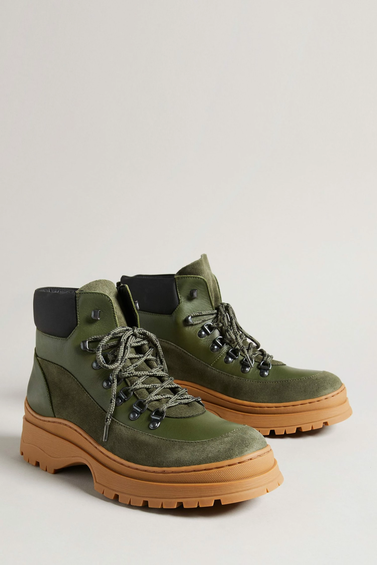 Ted Baker Unisex Westonn Khaki Green Chunky Hiker Boots 3 Ted Baker Unisex Westonn Khaki Green Chunky Hiker Boots - Image 2