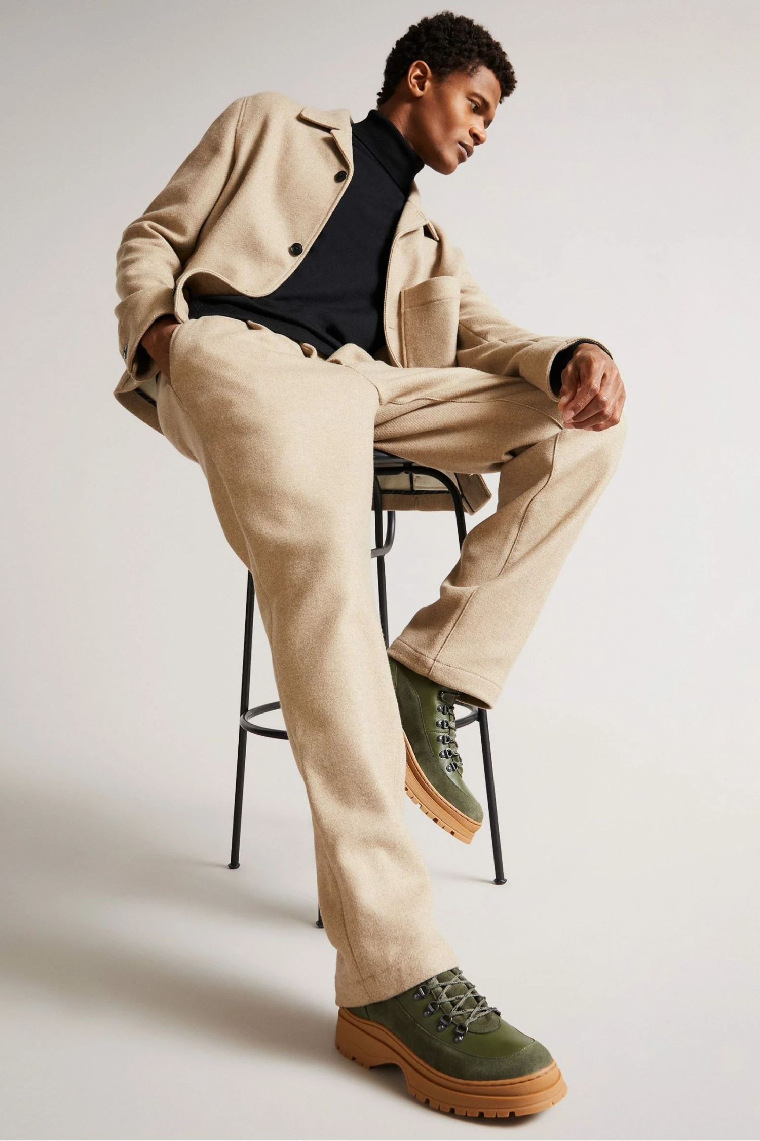 Ted Baker Unisex Westonn Khaki Green Chunky Hiker Boots 6 Ted Baker Unisex Westonn Khaki Green Chunky Hiker Boots - Image 5