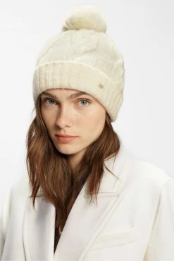 Ted Baker Hannss Chunky Cable Knitted Cream Bobble Hat -TED BAKER Sales Store unnamed file 6032
