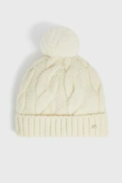 Ted Baker Hannss Chunky Cable Knitted Cream Bobble Hat -TED BAKER Sales Store unnamed file 6033