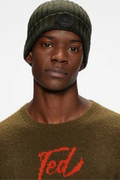 Ted Baker Green Tolton Rib Beanie Hat -TED BAKER Sales Store unnamed file 6059