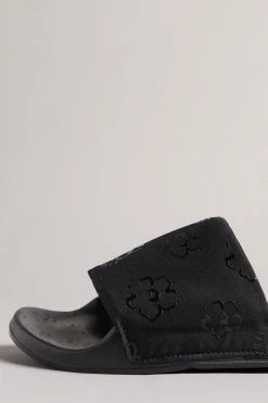 Ted Baker Black Magnolia Flower Sliders -TED BAKER Sales Store unnamed file 6067