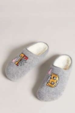 Ted Baker Grey Tebee Branded Mule Slippers -TED BAKER Sales Store unnamed file 6070