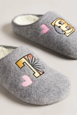 Ted Baker Grey Tebee Branded Mule Slippers -TED BAKER Sales Store unnamed file 6072