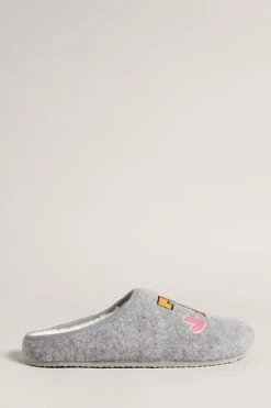 Ted Baker Grey Tebee Branded Mule Slippers -TED BAKER Sales Store unnamed file 6074