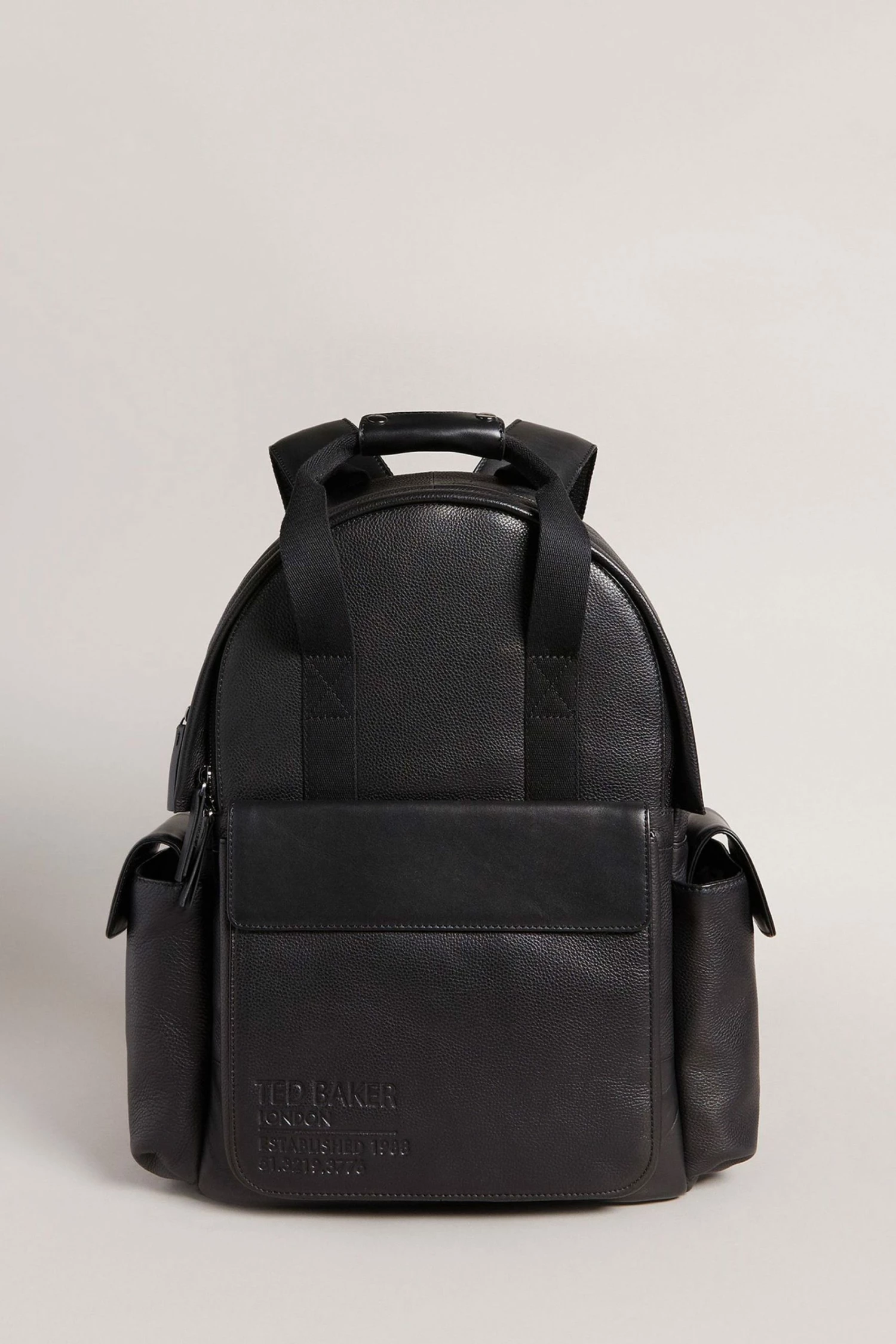 Ted Baker Mens Black Kailen Branded Leather Backpack Bag 3 Ted Baker Mens Black Kailen Branded Leather Backpack Bag
